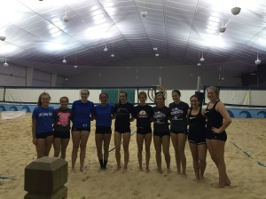 Ladies from  the  18 and Under division from the  Monday Night Doubles Tourneys at Empowered Volleyball Club and Pro Beach Juniors